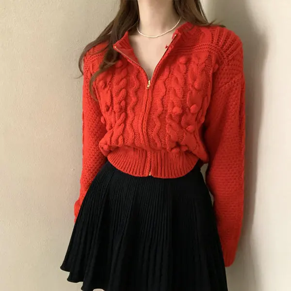 Утепленный вязаный кардиган с 3D-узором и молнией, красно-белый, женский, для повседневной носки, с V-образным вырезом, длинными рукавами, стандартный крой
Утепленный вязаный кардиган с 3D-узором и молнией, красно-белый, женский, для повседневной носки, с V-образным вырезом, длинными рукавами, стандартный крой