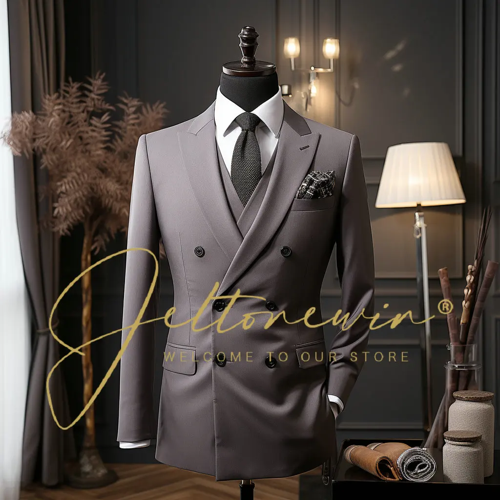 Fashion Suits for Men Slim Fit Luxury Party Dinner Wedding Groom Tuxedos Custom Stand-up Collar Jacket Vest Pants 3 Pieces Set
Fashion Suits for Men Slim Fit Luxury Party Dinner Wedding Groom Tuxedos Custom Stand-up Collar Jacket Vest Pants 3 Pieces Set