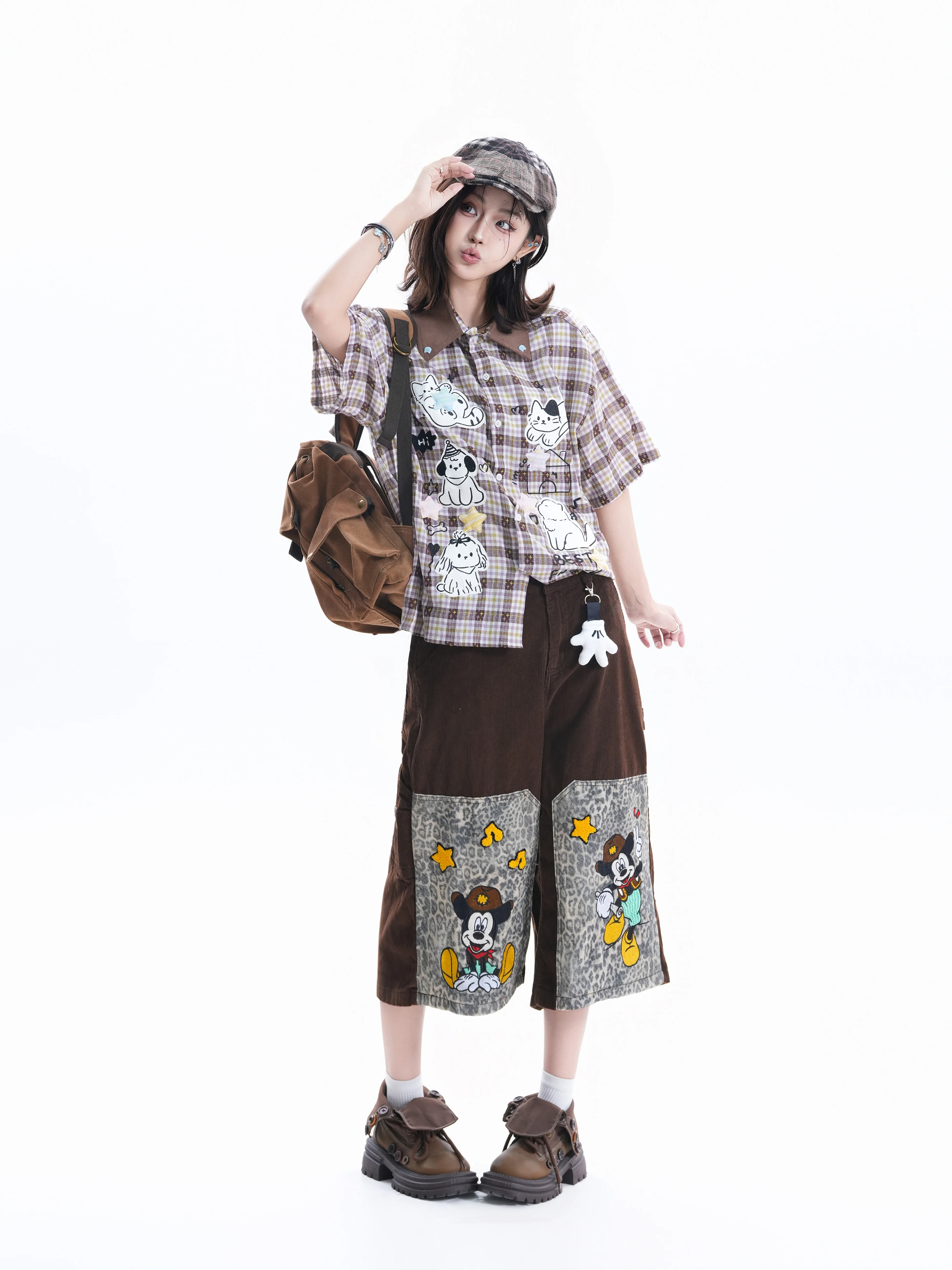 Retro American Cartoon Animal Plaid Shirt Women's Loose Neutral College Short Sleeve Top Small Ball Summer Fashion Ladies' Shirt
Retro American Cartoon Animal Plaid Shirt Women's Loose Neutral College Short Sleeve Top Small Ball Summer Fashion Ladies' Shirt