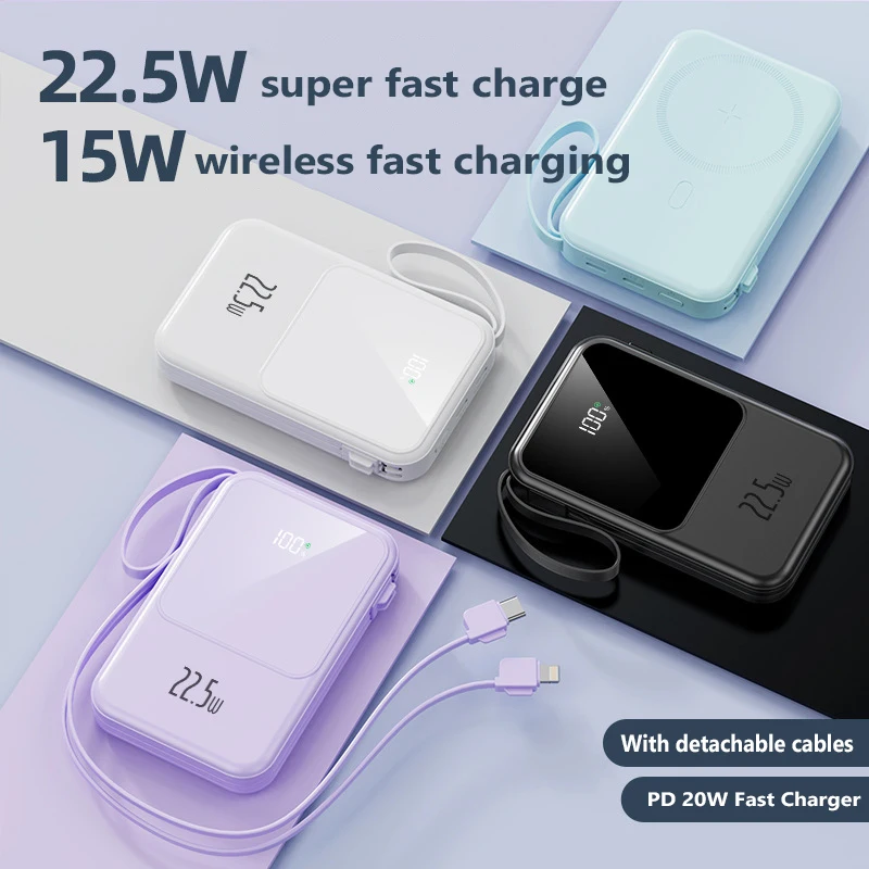 Magsafe Mini Power Bank 20000 мАч 22,5 Вт Быстрая зарядка Qi Беспроводное зарядное устройство Запасная батарея для iPhone 14 13 12 Samsung Huawei Xiaomi 
Magsafe Mini Power Bank 20000 мАч 22,5 Вт Быстрая зарядка Qi Беспроводное зарядное устройство Запасная батарея для iPhone 14 13 12 Samsung Huawei Xiaomi