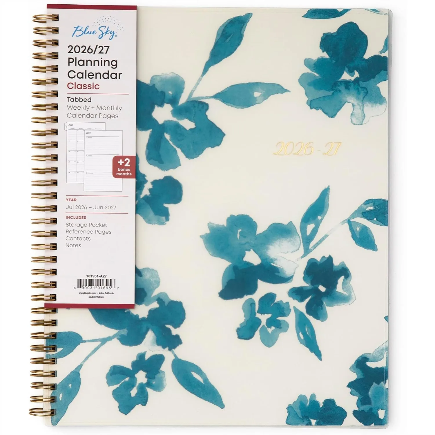 Weekly and Monthly Academic Year Planner Calendar, July 2026 - June 2027, 8.5" x 11", Flexible Cover, Wirebound, Storage Pocket
Weekly and Monthly Academic Year Planner Calendar, July 2026 - June 2027, 8.5" x 11", Flexible Cover, Wirebound, Storage Pocket