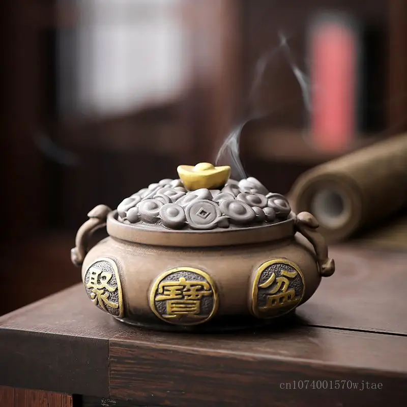 Керамическая курильница Zhaocai, чаша для сокровищ, курильница Будды Фэн-Шуй, богатство и Бог, домашняя посуда Будды, 1 шт. 
Керамическая курильница Zhaocai, чаша для сокровищ, курильница Будды Фэн-Шуй, богатство и Бог, домашняя посуда Будды, 1 шт.