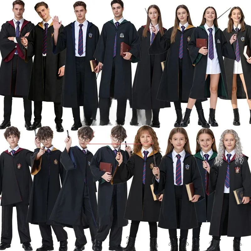 School Robe Magic Performance Costume Halloween Children Adults Parent-Child Matching Outfit Polyester Fiber
School Robe Magic Performance Costume Halloween Children Adults Parent-Child Matching Outfit Polyester Fiber