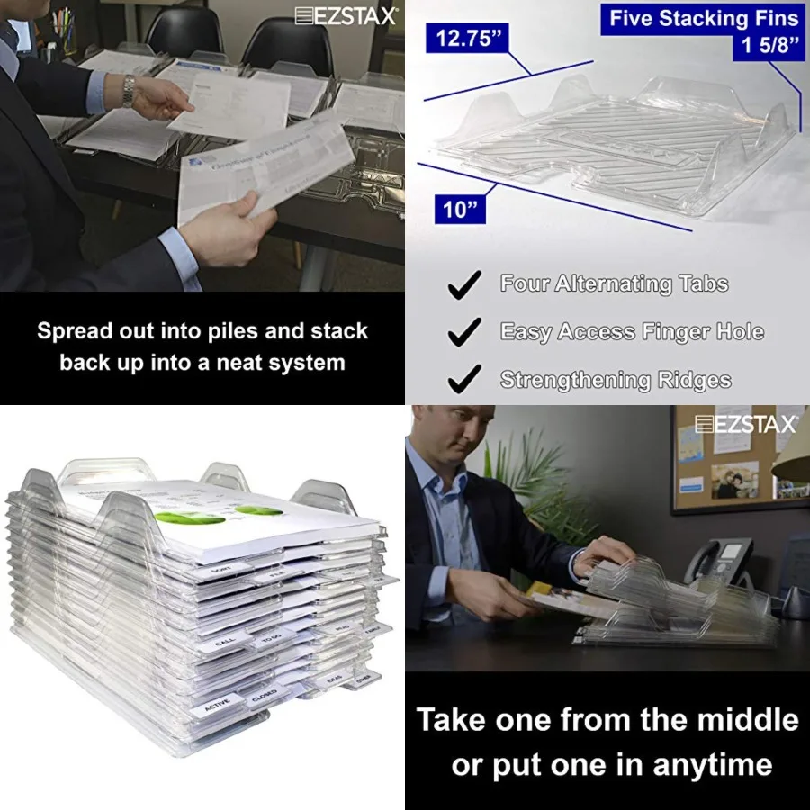 File Organizers - Letter Size, Stackable Trays for Desk - for Office Files, Mail, Documents -, Clear
File Organizers - Letter Size, Stackable Trays for Desk - for Office Files, Mail, Documents -, Clear