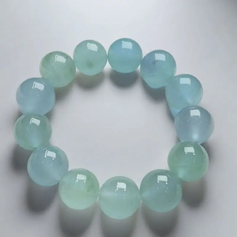 Jadeite pure natural large particle blue water floating flower bracelet, hydrated and transparent ice bracelet
Jadeite pure natural large particle blue water floating flower bracelet, hydrated and transparent ice bracelet