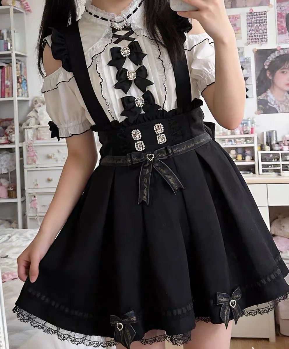Liz Skirt Japanese Style Mass-Produced New Sweet Cute Girls Versatile Short Lolita Lace Patchwork Detachable Strap Skirts Women
Liz Skirt Japanese Style Mass-Produced New Sweet Cute Girls Versatile Short Lolita Lace Patchwork Detachable Strap Skirts Women