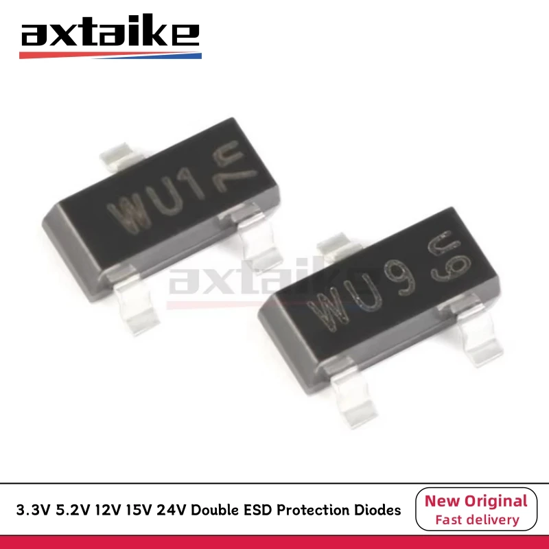 50PCS PESD3V3S2UT PESD5V2S2UT PESD12VS2UT PESD15VS2UT PESD24VS2UT 3.3V 5.2V 12V 15V 24V SOT-23 SMD Double ESD Protection Diodes
50PCS PESD3V3S2UT PESD5V2S2UT PESD12VS2UT PESD15VS2UT PESD24VS2UT 3.3V 5.2V 12V 15V 24V SOT-23 SMD Double ESD Protection Diodes