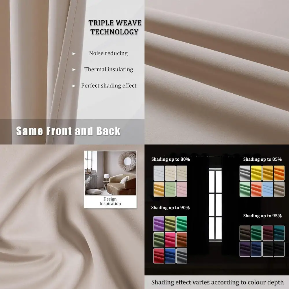 Термоизоляционные шторы с люверсами цвета тауп, 52 дюйма x 84 дюйма, 2 шт. для спальни
Термоизоляционные шторы с люверсами цвета тауп, 52 дюйма x 84 дюйма, 2 шт. для спальни