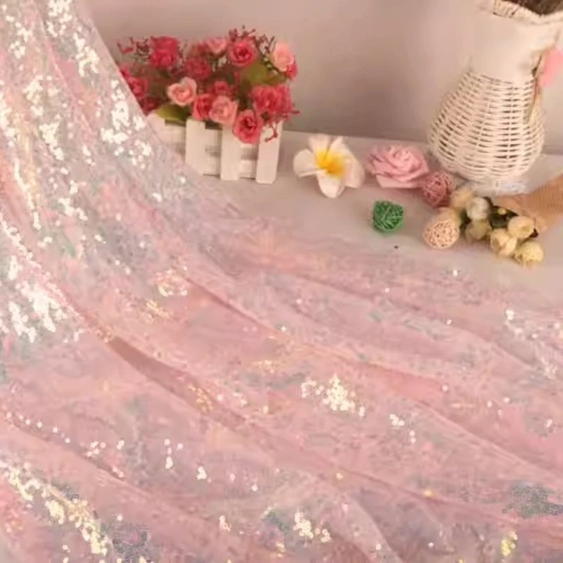 Light Pink Glitter Tulle Fabric Wedding Stage Costume Bridal Dress Decoration Designer Handmade Sewing DIY Home Craft Material
Light Pink Glitter Tulle Fabric Wedding Stage Costume Bridal Dress Decoration Designer Handmade Sewing DIY Home Craft Material