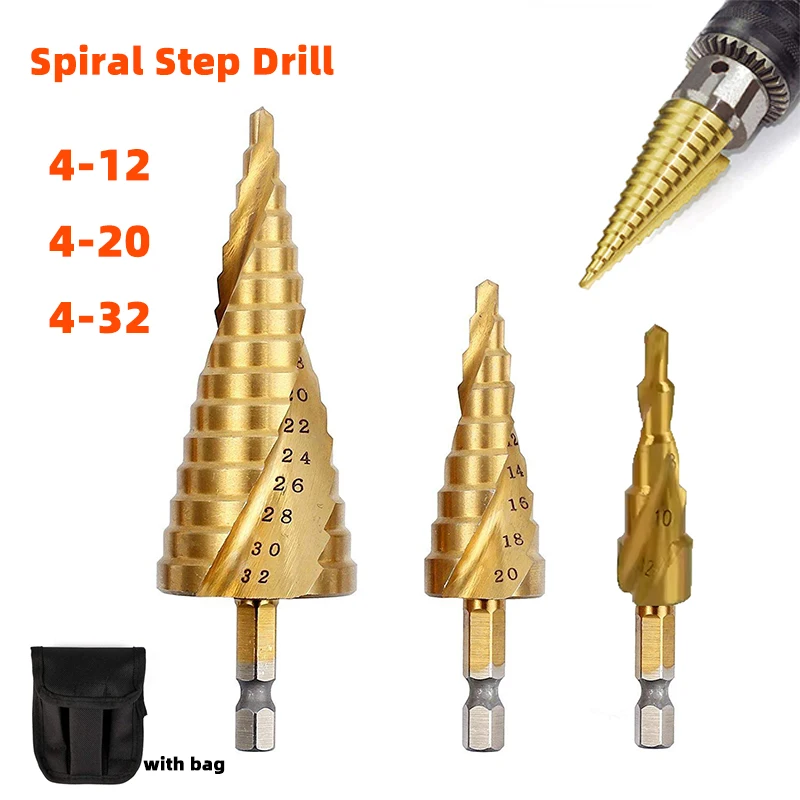 AMR Spiral Step Drill Grooved Drill Bits 4-12 4-20 4-32Drilling Power Tool Metal Stainless Steel Wood Hole Cutter Fast Drill Bit
AMR Spiral Step Drill Grooved Drill Bits 4-12 4-20 4-32Drilling Power Tool Metal Stainless Steel Wood Hole Cutter Fast Drill Bit