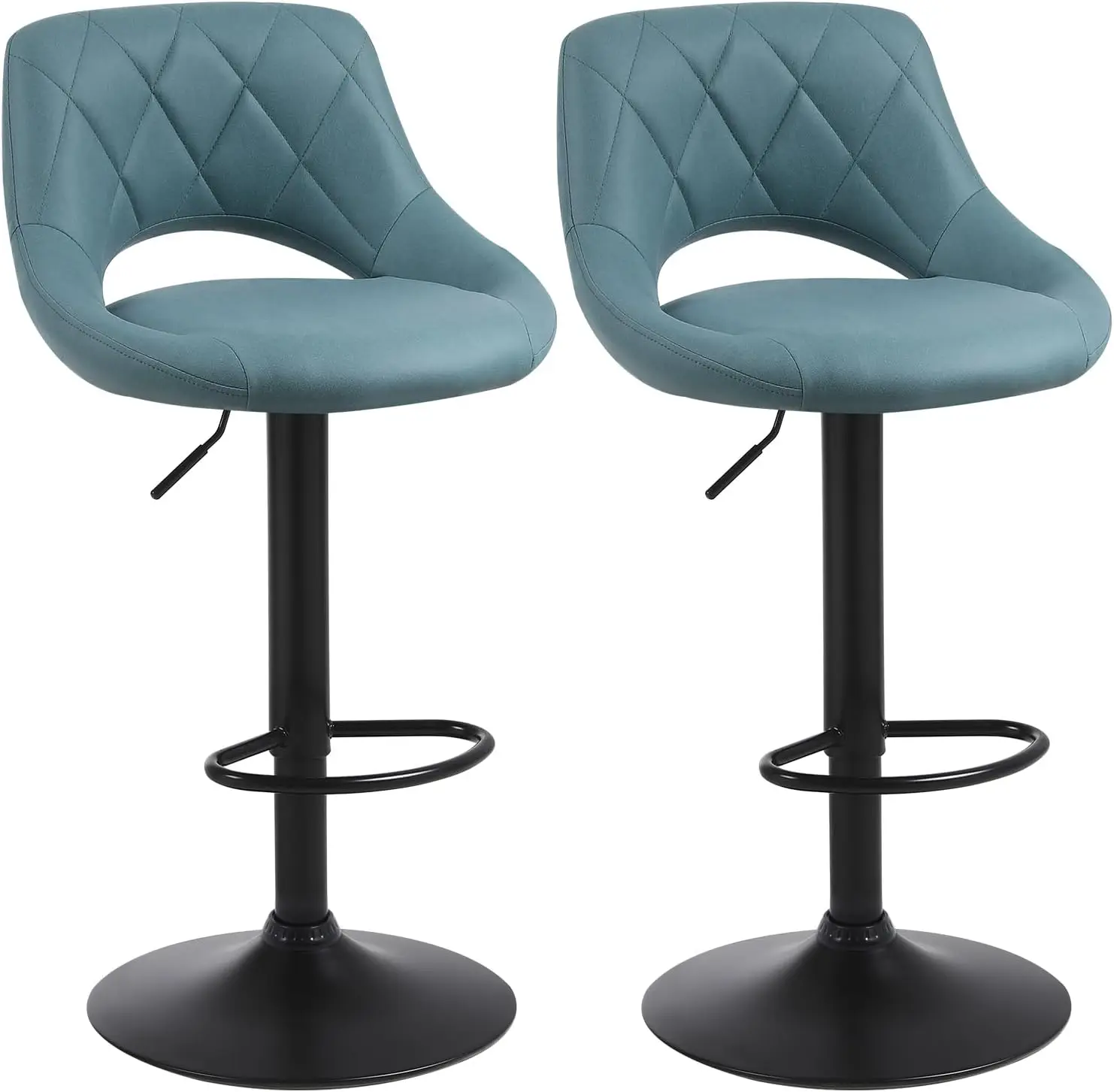 Modern Swivel Bar Stools Set Of 2, Faux Su Adjustable Barstools With Hollow Back, Upholstered Counter Height Stools With Bla
Modern Swivel Bar Stools Set Of 2, Faux Su Adjustable Barstools With Hollow Back, Upholstered Counter Height Stools With Bla