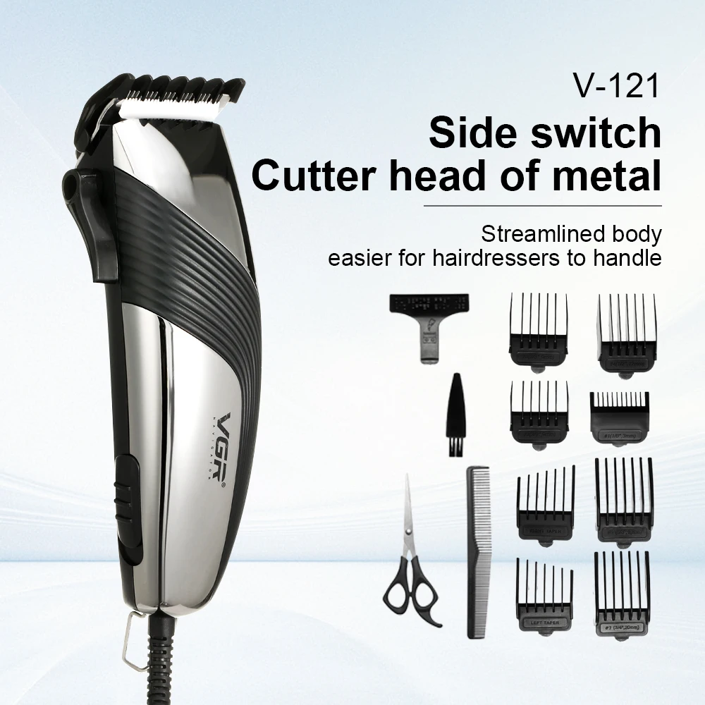 VGR 121 Hair Trimmer Adjustable Hair Cutting Machine Professional Hair Clipper Electric Haircut Machine Wired Trimmer for Men
VGR 121 Hair Trimmer Adjustable Hair Cutting Machine Professional Hair Clipper Electric Haircut Machine Wired Trimmer for Men