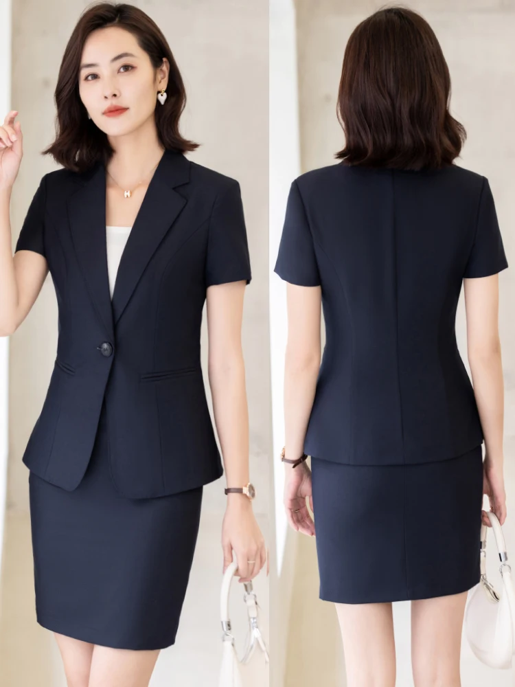 Cobalt Blue Short Sleeve Suit Jacket Women's Small Size High-End Formal Ladies' Professional Set Skirt Hotel Uniform
Cobalt Blue Short Sleeve Suit Jacket Women's Small Size High-End Formal Ladies' Professional Set Skirt Hotel Uniform