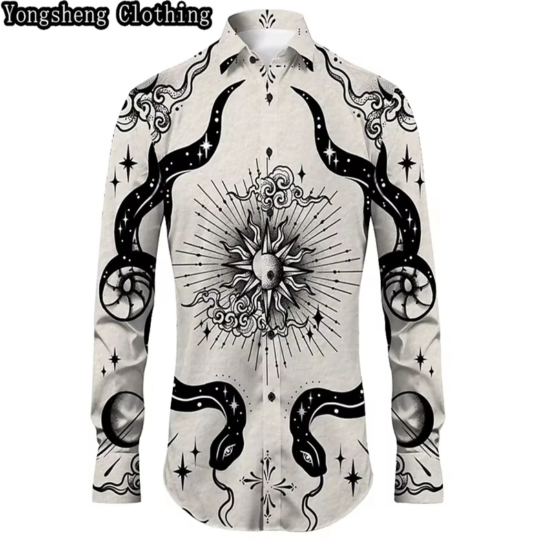 Men's black and white rice pattern shirt 3D simple printing long-sleeved shirt men's casual fashion hip-hop neutral clothing/
Men's black and white rice pattern shirt 3D simple printing long-sleeved shirt men's casual fashion hip-hop neutral clothing/