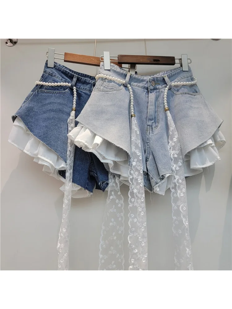 High Waist A-Line Shorts Summer 2026 Design Sense Diagonal Splicing Wide Leg Denim Shorts Breathable Skin-Friendly Ladies Jeans
High Waist A-Line Shorts Summer 2026 Design Sense Diagonal Splicing Wide Leg Denim Shorts Breathable Skin-Friendly Ladies Jeans