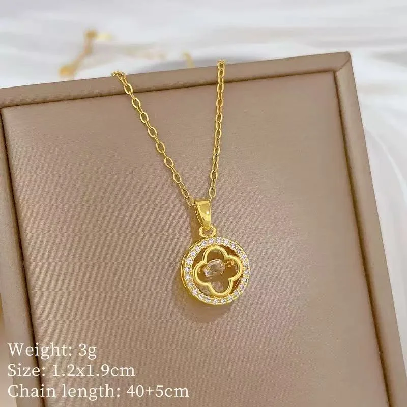 Agile lucky grass, light luxury temperament, gorgeous full diamond necklace, women's versatile collarbone chain, titanium steel
Agile lucky grass, light luxury temperament, gorgeous full diamond necklace, women's versatile collarbone chain, titanium steel