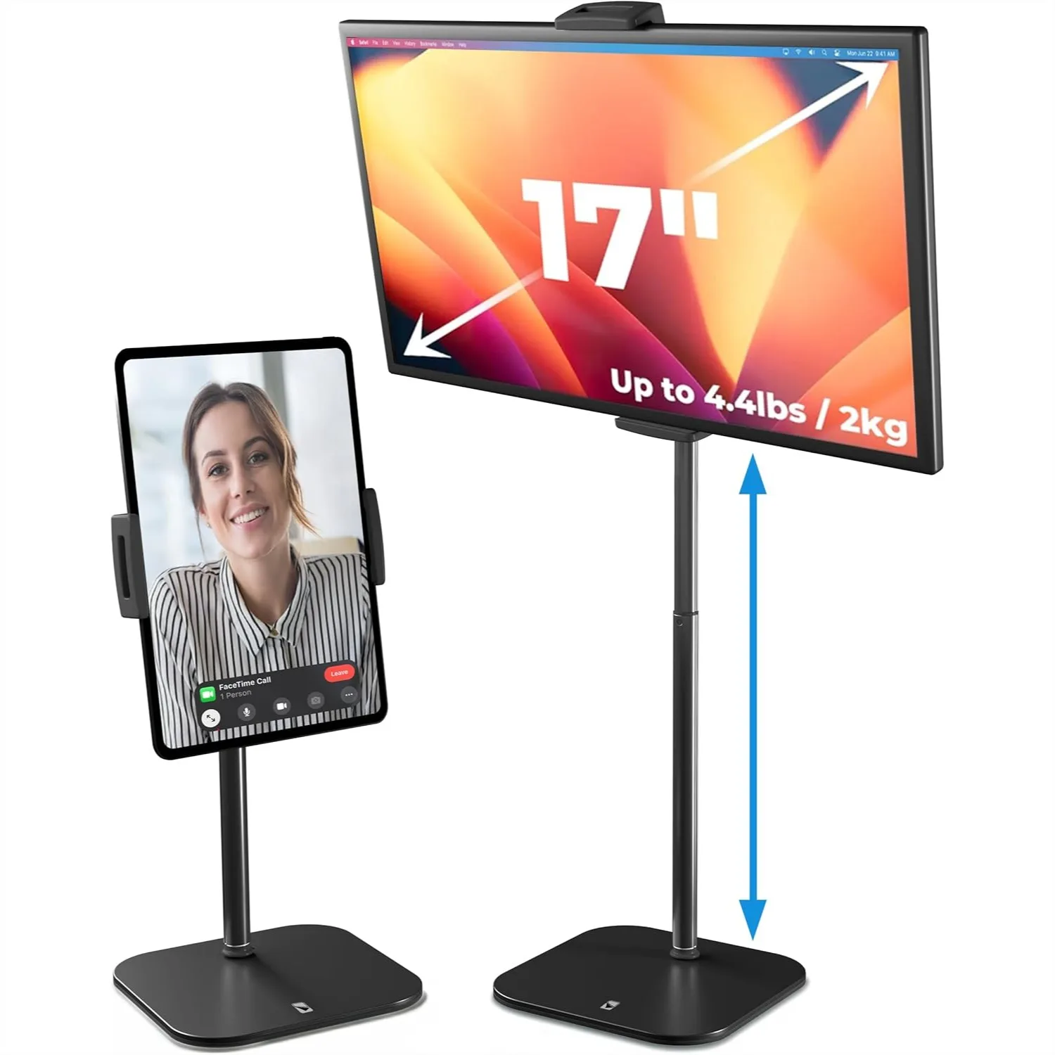 TabStand 20" Tall iPad Stand for Desk, Portable Monitor Holder up to 17", Holds 4.4lb, Desktop Tablet Stand for Samsung Kindle
TabStand 20" Tall iPad Stand for Desk, Portable Monitor Holder up to 17", Holds 4.4lb, Desktop Tablet Stand for Samsung Kindle
