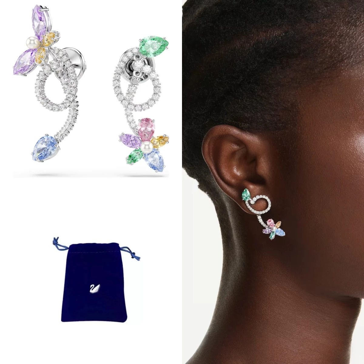 Noble Round Brilliant Crystal Stud Earrings S925 Silver Banquet Ear Decor
Noble Round Brilliant Crystal Stud Earrings S925 Silver Banquet Ear Decor