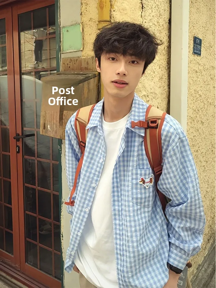 Blue Plaid Sun Protection Shirt Men's Retro American Style Dachshund Print Teenage Outerwear Loose Fit Long Sleeve Casual Shirt
Blue Plaid Sun Protection Shirt Men's Retro American Style Dachshund Print Teenage Outerwear Loose Fit Long Sleeve Casual Shirt