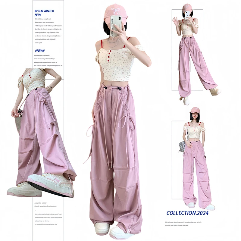 Women's Baggy Pink Lace-up Pants Vintage Y2k Harajuku 90s Aesthetic Sweatpants Retro High Waist Wide Trousers 2024 Pants Clothes
Women's Baggy Pink Lace-up Pants Vintage Y2k Harajuku 90s Aesthetic Sweatpants Retro High Waist Wide Trousers 2024 Pants Clothes