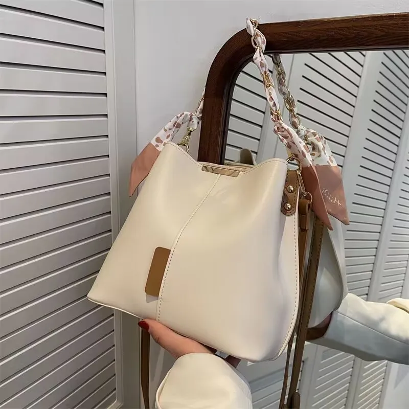 Light Green Mini Bucket Crossbody Bag For Women Casual Style Shoulder Bag With Chain Scarf Detail And Adjustable Strap 25 Sf4d34f04646d4ce5b56775463d4921dcS