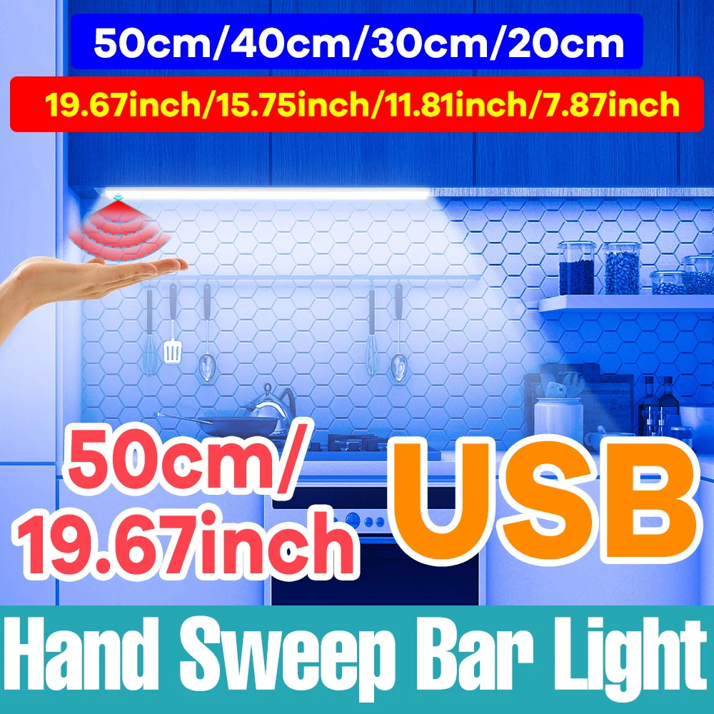 USB Hand Sweep Sensor Night Light 40cm LED Under Cabinet Lights Ultra Thin Lamp Bar for Kitchen Bedroom Closet Cabinet Lighting
USB Hand Sweep Sensor Night Light 40cm LED Under Cabinet Lights Ultra Thin Lamp Bar for Kitchen Bedroom Closet Cabinet Lighting