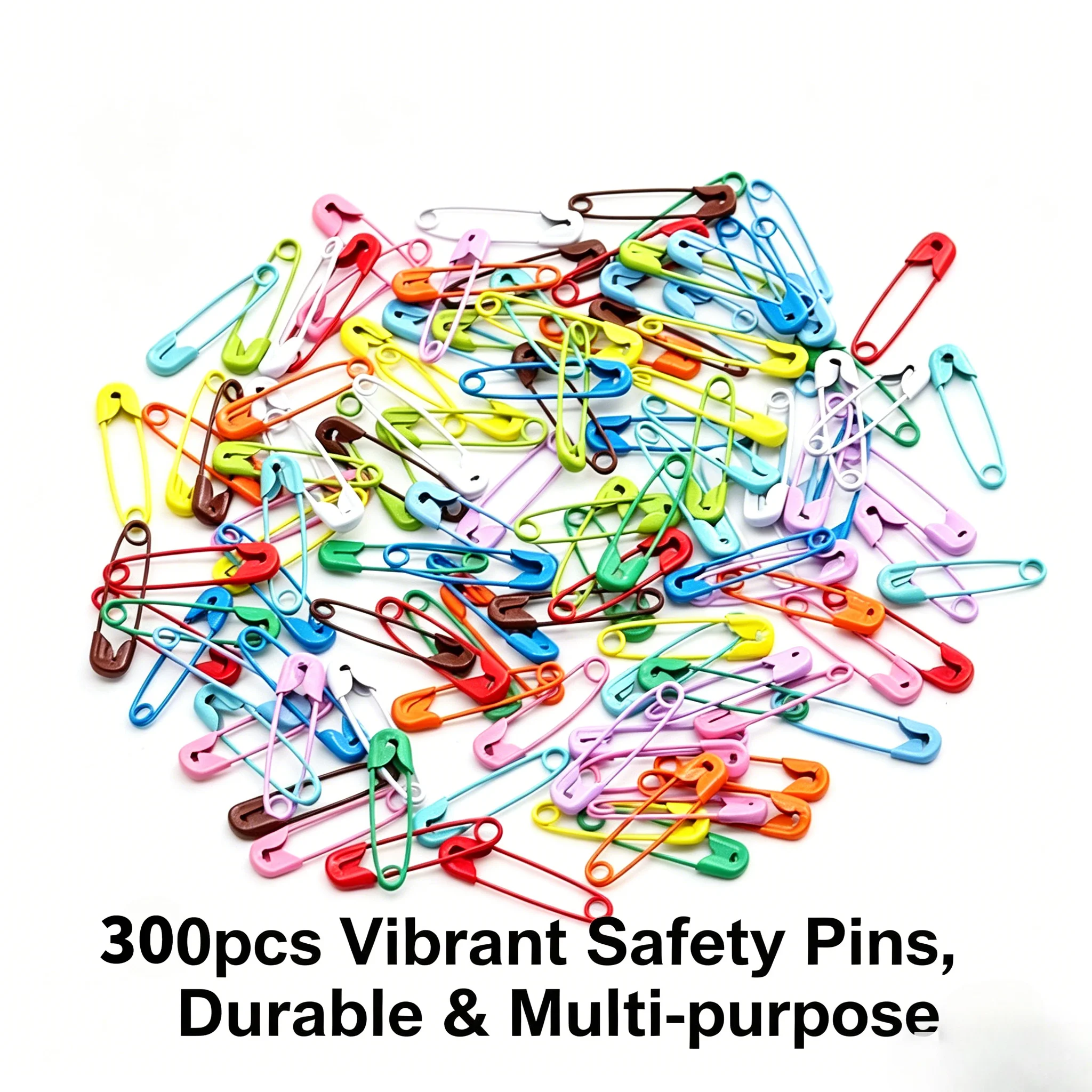 300 vibrant multi-color safety pins, durable metal pins with safety buckles, multifunctional, suitable for clothing, sewing, crafts, and decoration
300 vibrant multi-color safety pins, durable metal pins with safety buckles, multifunctional, suitable for clothing, sewing, crafts, and decoration