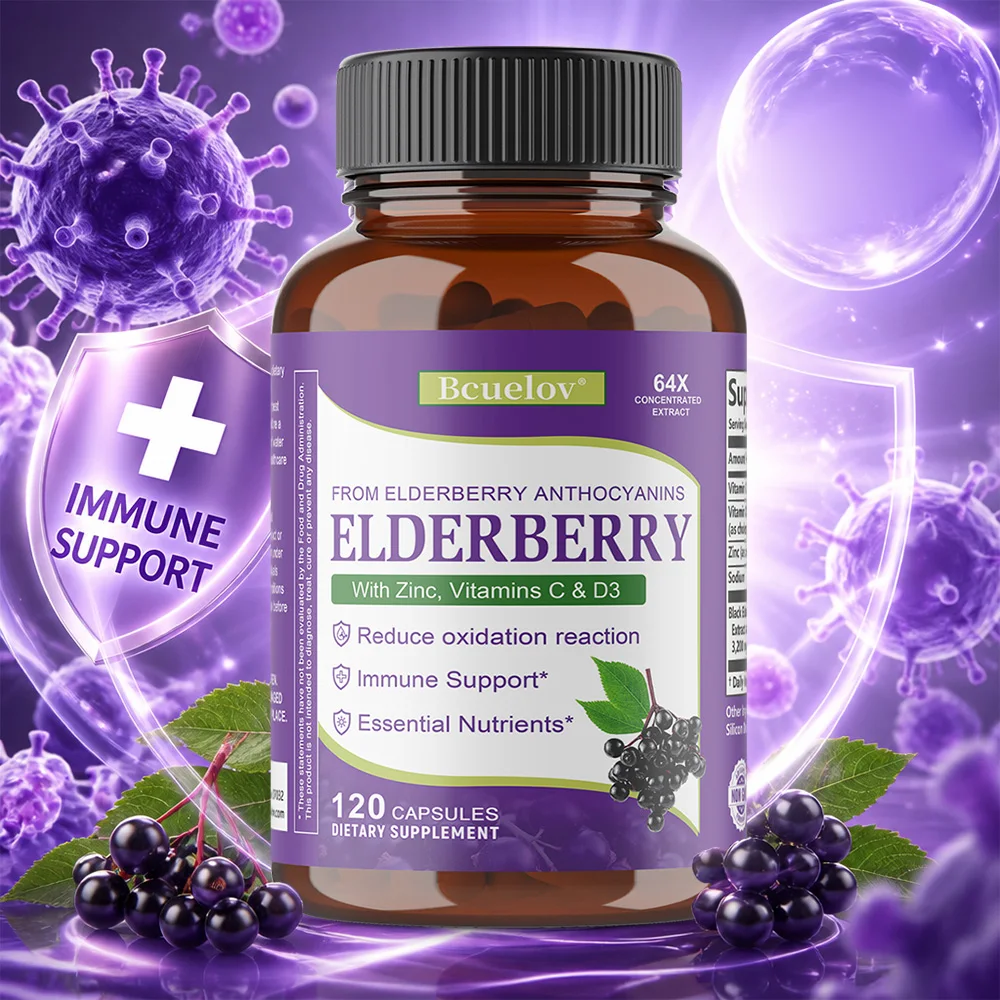 Black Elderberry Capsules with Vitamin C D3 Zinc Sodium, Antioxidant Immune Support, Respiratory, Skin Radiance & Body Wellness
Black Elderberry Capsules with Vitamin C D3 Zinc Sodium, Antioxidant Immune Support, Respiratory, Skin Radiance & Body Wellness