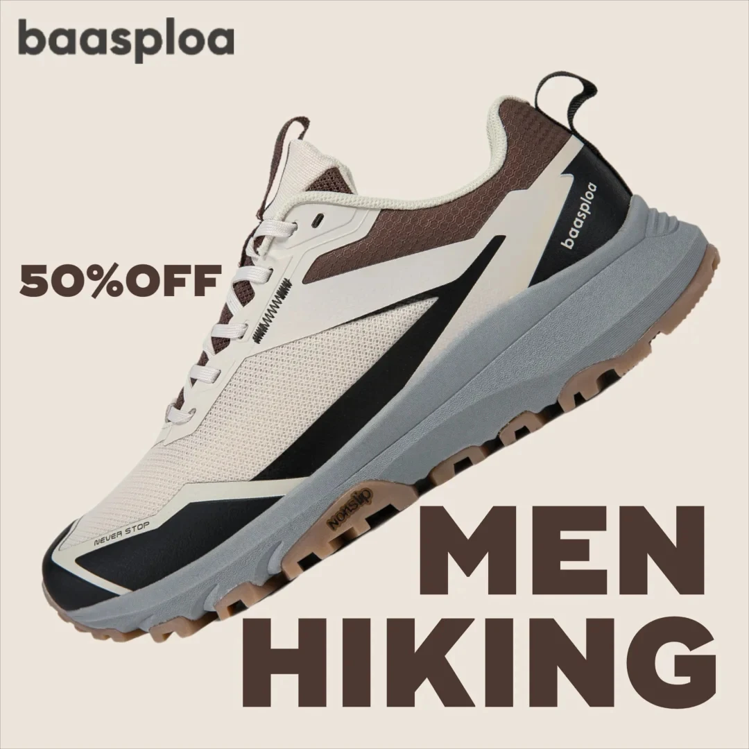 Baasploa Men Hiking Shoes Brand Fashion Lightweight Breathable Outdoor Shoes Male Casual Anti-Skid Wear-Resistant Climbing Shoes
Baasploa Men Hiking Shoes Brand Fashion Lightweight Breathable Outdoor Shoes Male Casual Anti-Skid Wear-Resistant Climbing Shoes
