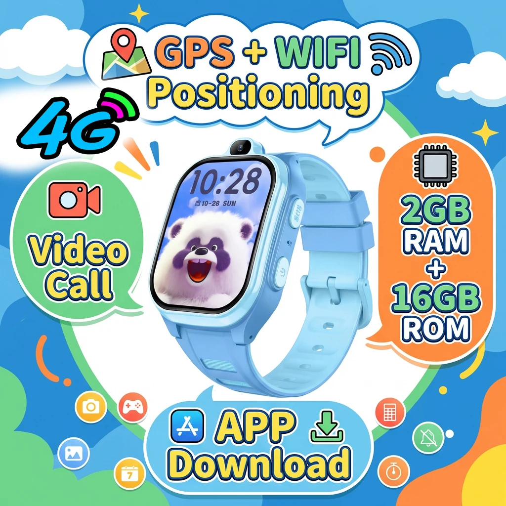 4G Kids Smart Watch GPS WIFI Video Call SOS APP Download Monitor Tracker Location Phone Watch Child Smartwatch Boys Girls Gifts
4G Kids Smart Watch GPS WIFI Video Call SOS APP Download Monitor Tracker Location Phone Watch Child Smartwatch Boys Girls Gifts