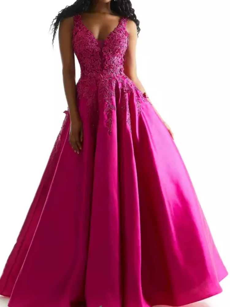 Customized Fuchsia Wedding Party Dress V Neck Lace Applique A Line Long Women Formal Special Occasion Wear Prom Evening Dress
Customized Fuchsia Wedding Party Dress V Neck Lace Applique A Line Long Women Formal Special Occasion Wear Prom Evening Dress