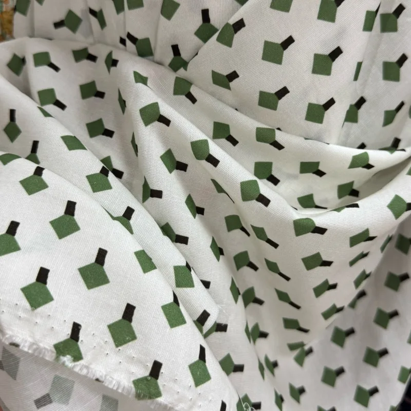 White Background Green Geometric Block Print Lyocell Linen Fabric Thin Skin Friendly Breathable Shirt Dress Handmade Fabric
White Background Green Geometric Block Print Lyocell Linen Fabric Thin Skin Friendly Breathable Shirt Dress Handmade Fabric