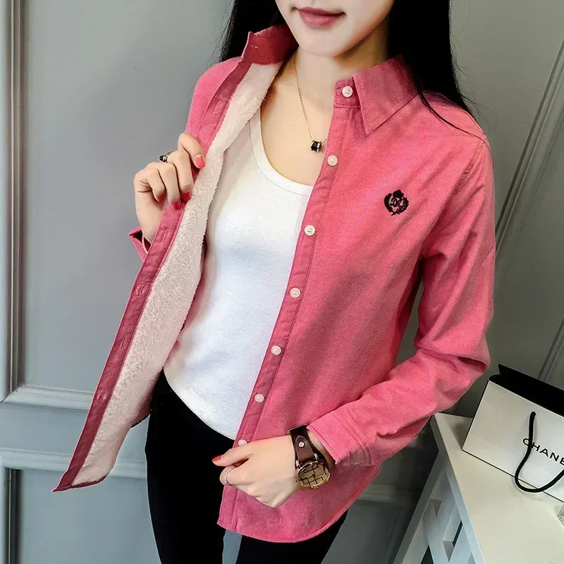 New arrival fashion women's casual Warm Shirt Long Sleeve Winter Slim embroidery Shirt
New arrival fashion women's casual Warm Shirt Long Sleeve Winter Slim embroidery Shirt
