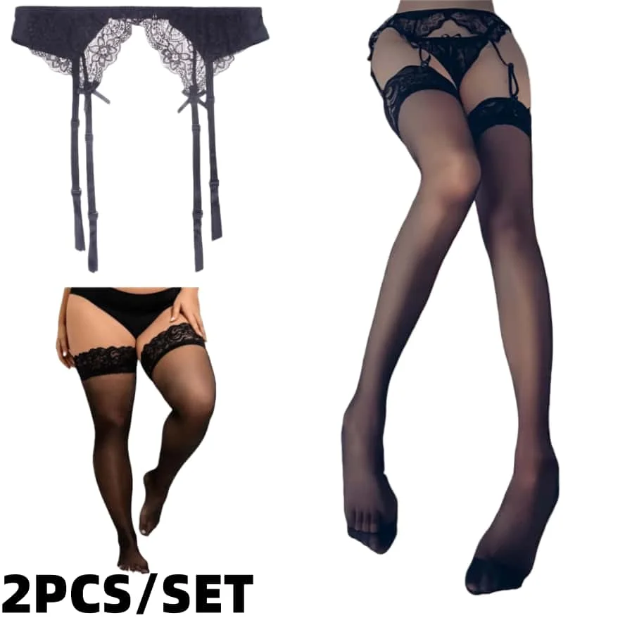 2PCS 1Set Sexy Woman Bowknot Garter Belt and Stocking Fishnet Suspender Black Stockings Plus Size Lace Thin Over Knee Socks XXXL
2PCS 1Set Sexy Woman Bowknot Garter Belt and Stocking Fishnet Suspender Black Stockings Plus Size Lace Thin Over Knee Socks XXXL
