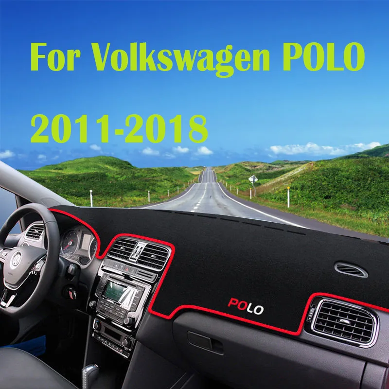 Чехол на приборную панель автомобиля, коврик для приборной панели для Volkswagen POLO 2011-2018, солнцезащитный козырек, избегайте света, нескользящая накладка на руль, аксессуары
Чехол на приборную панель автомобиля, коврик для приборной панели для Volkswagen POLO 2011-2018, солнцезащитный козырек, избегайте света, нескользящая накладка на руль, аксессуары