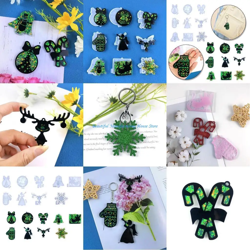 E56A 9Pcs DIY Christmas Series Snowflake Keychain Pendant Mould for Christmas Gift
E56A 9Pcs DIY Christmas Series Snowflake Keychain Pendant Mould for Christmas Gift