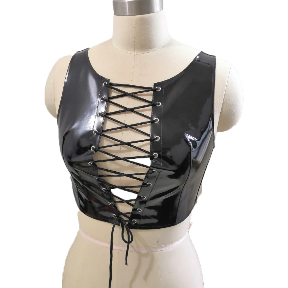 Shiny Crop Top Women Bandage Open Bust Tank Tops WetLook Sexy Pvc Bra Faux Leather Vest Party Backless Sexy Tank Top Lingerie
Shiny Crop Top Women Bandage Open Bust Tank Tops WetLook Sexy Pvc Bra Faux Leather Vest Party Backless Sexy Tank Top Lingerie