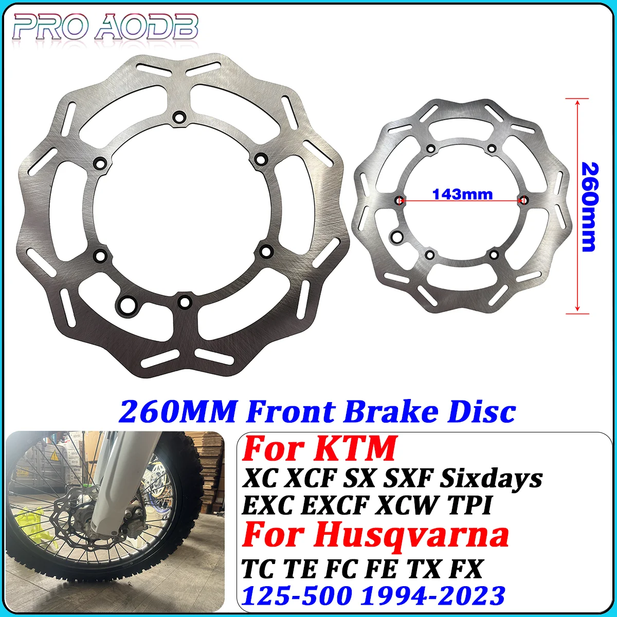 260mm Front Brake Disc Wave Floating For KTM XC XCF SX SXF EXC EXCF XCW TPI Sixdays 125- 500 Dirt Bike 1994-2023 Accessories
260mm Front Brake Disc Wave Floating For KTM XC XCF SX SXF EXC EXCF XCW TPI Sixdays 125- 500 Dirt Bike 1994-2023 Accessories