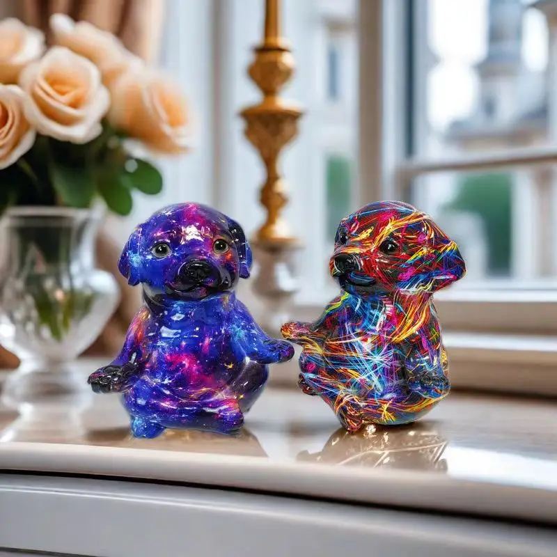 Creative and colorful yoga dog piggy bank ornaments, desktop office decorations, living room resin crafts
Creative and colorful yoga dog piggy bank ornaments, desktop office decorations, living room resin crafts