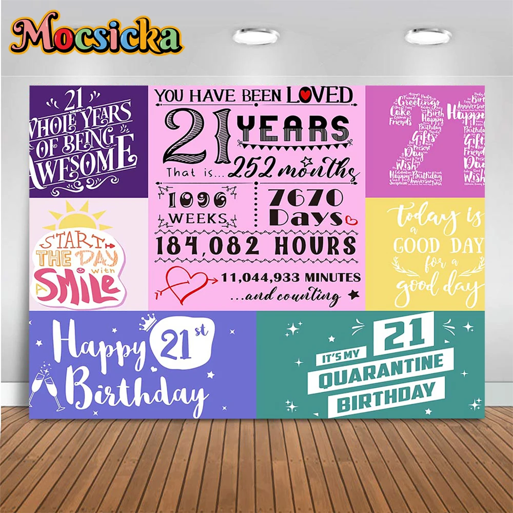 Happy 21st Birthday Girls Decoration Poster Background Creative Graffiti Wall Time Recording Panel Photography Backdrop Custom
Happy 21st Birthday Girls Decoration Poster Background Creative Graffiti Wall Time Recording Panel Photography Backdrop Custom