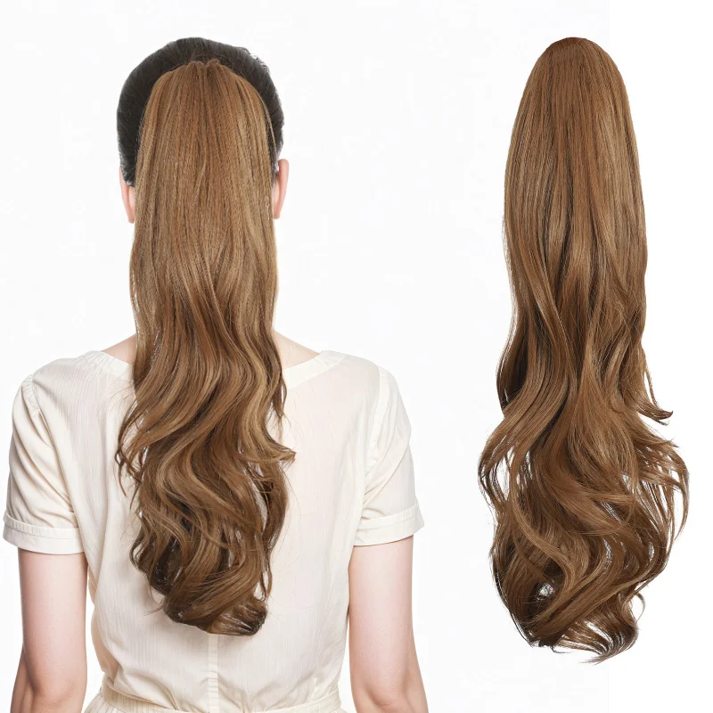 European and American style clip-on wig curly long hair high ponytail braid hairwigs
European and American style clip-on wig curly long hair high ponytail braid hairwigs