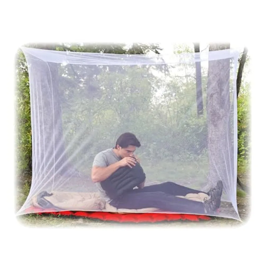 Rectangular Mosquito Net Lightweight Mesh Canopy for Camping, Travel, and Outdoor Use Includes Tie Loops, Carry Bag, Twine, Hoo
Rectangular Mosquito Net Lightweight Mesh Canopy for Camping, Travel, and Outdoor Use Includes Tie Loops, Carry Bag, Twine, Hoo