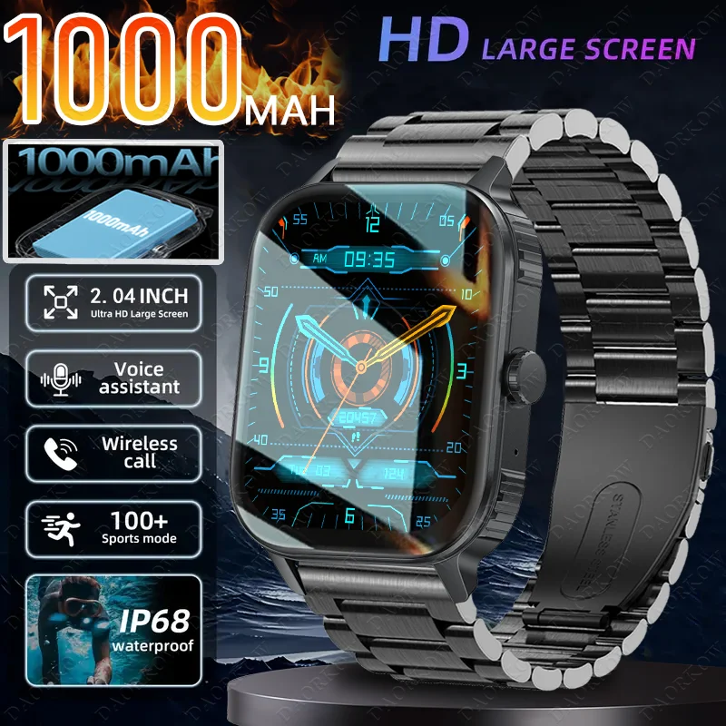 Оригинальные новые умные часы с аккумулятором 1000 мАч, мужские светодиодные фонарики, водонепроницаемые часы с Bluetooth и вызовом, спортивные умные часы для Android ios
Оригинальные новые умные часы с аккумулятором 1000 мАч, мужские светодиодные фонарики, водонепроницаемые часы с Bluetooth и вызовом, спортивные умные часы для Android ios