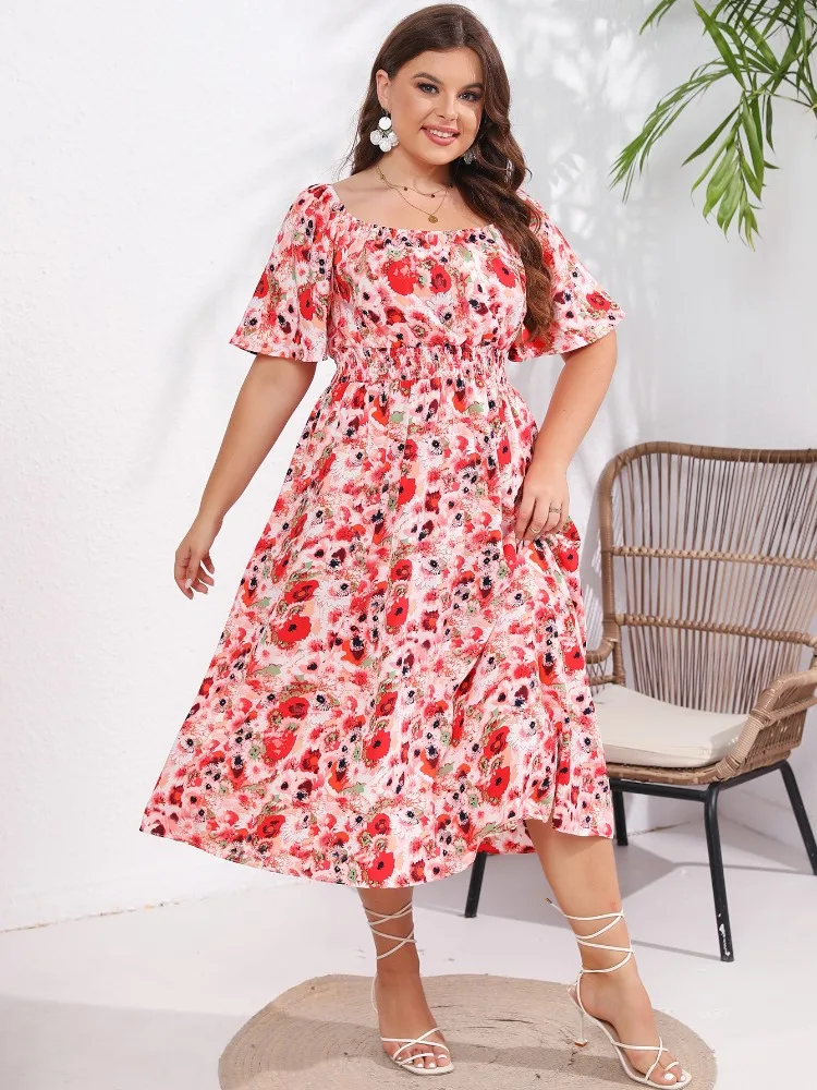 Oversized 2024 Summer Women Short Sleeve Plus Size Maxi Long Dress Floral Print fashion Casual Beach Boho Women's Clothing
Oversized 2024 Summer Women Short Sleeve Plus Size Maxi Long Dress Floral Print fashion Casual Beach Boho Women's Clothing