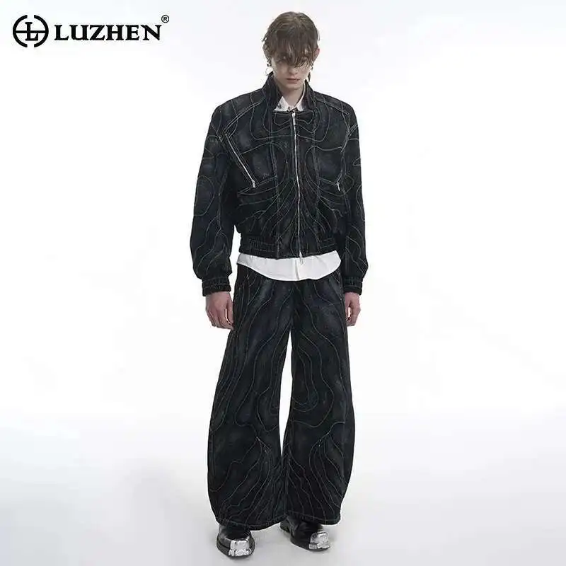 LUZHEN Zipper Design Line Patchwork Stand Neck Denim Jacket Shoulder Pad Fashion Original 2025 New Loose Straight Jeans LZ8618
LUZHEN Zipper Design Line Patchwork Stand Neck Denim Jacket Shoulder Pad Fashion Original 2025 New Loose Straight Jeans LZ8618