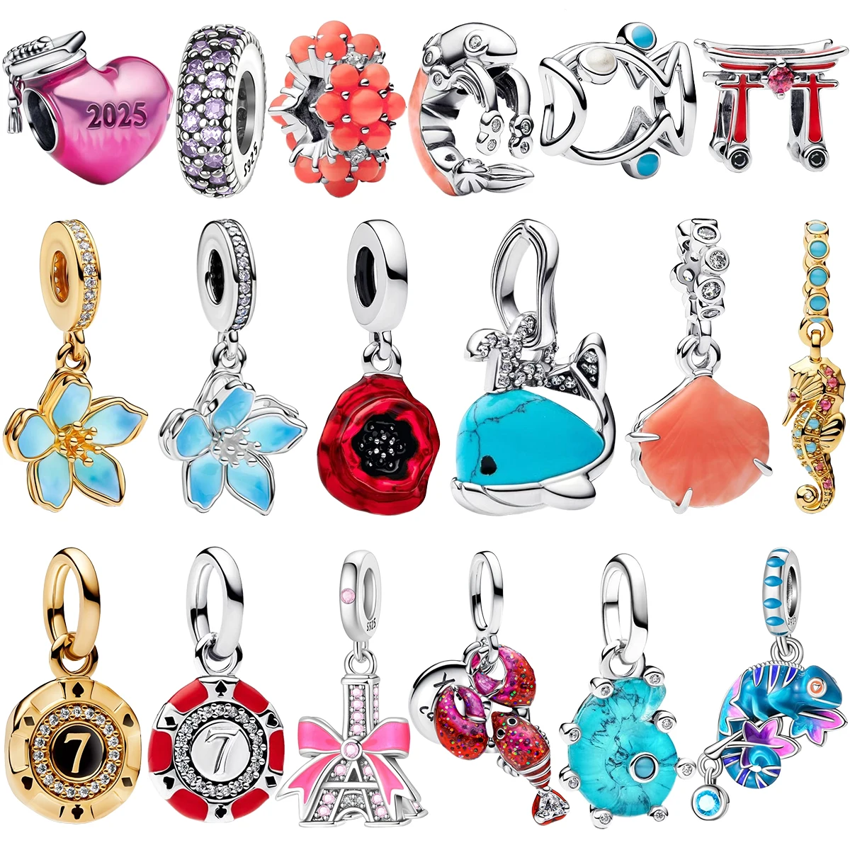 New Summer Charms 925 Sterling Silver Ocean Lobster Shell Pave Clip Blooming Rose Pendant Fit Original Bracelet Necklace Jewelry
New Summer Charms 925 Sterling Silver Ocean Lobster Shell Pave Clip Blooming Rose Pendant Fit Original Bracelet Necklace Jewelry