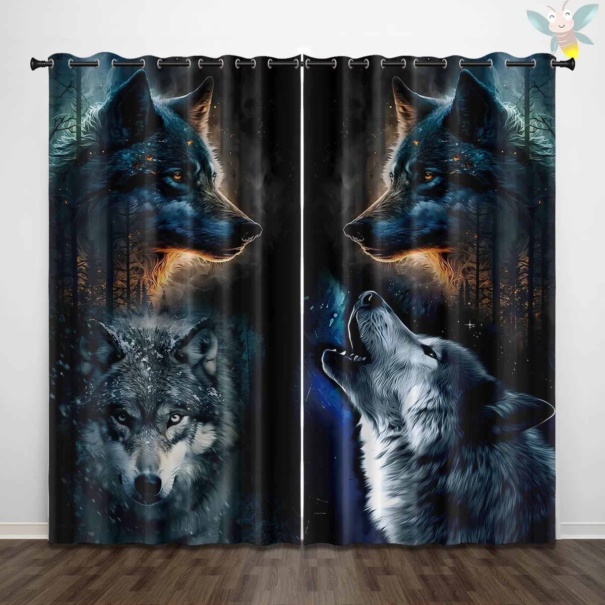 2pcs Wolf patterned printed curtains, suitable for living room, bedroom, study, office, sliding window, french window
2pcs Wolf patterned printed curtains, suitable for living room, bedroom, study, office, sliding window, french window