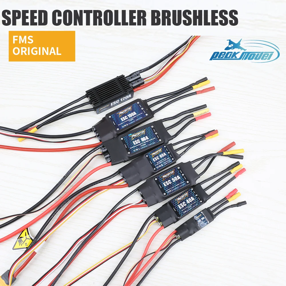 FMS Predator ESC 30A 40A 50A 60A 80A 100A Speed Controller Brushless with XT60 Plug for RC Airplane Model Plane Spare Parts
FMS Predator ESC 30A 40A 50A 60A 80A 100A Speed Controller Brushless with XT60 Plug for RC Airplane Model Plane Spare Parts