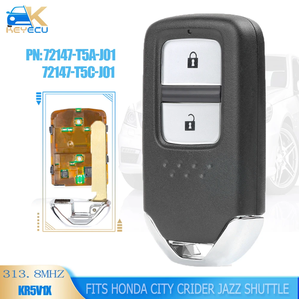 KEYECU дистанционный смарт ключ-брелок 2 кнопки 313,8 МГц ID47 для Honda City Crider Jazz shutfcc: KR5V1X 72147-T5A-J01 / 72147-T5C-J01
KEYECU дистанционный смарт ключ-брелок 2 кнопки 313,8 МГц ID47 для Honda City Crider Jazz shutfcc: KR5V1X 72147-T5A-J01 / 72147-T5C-J01