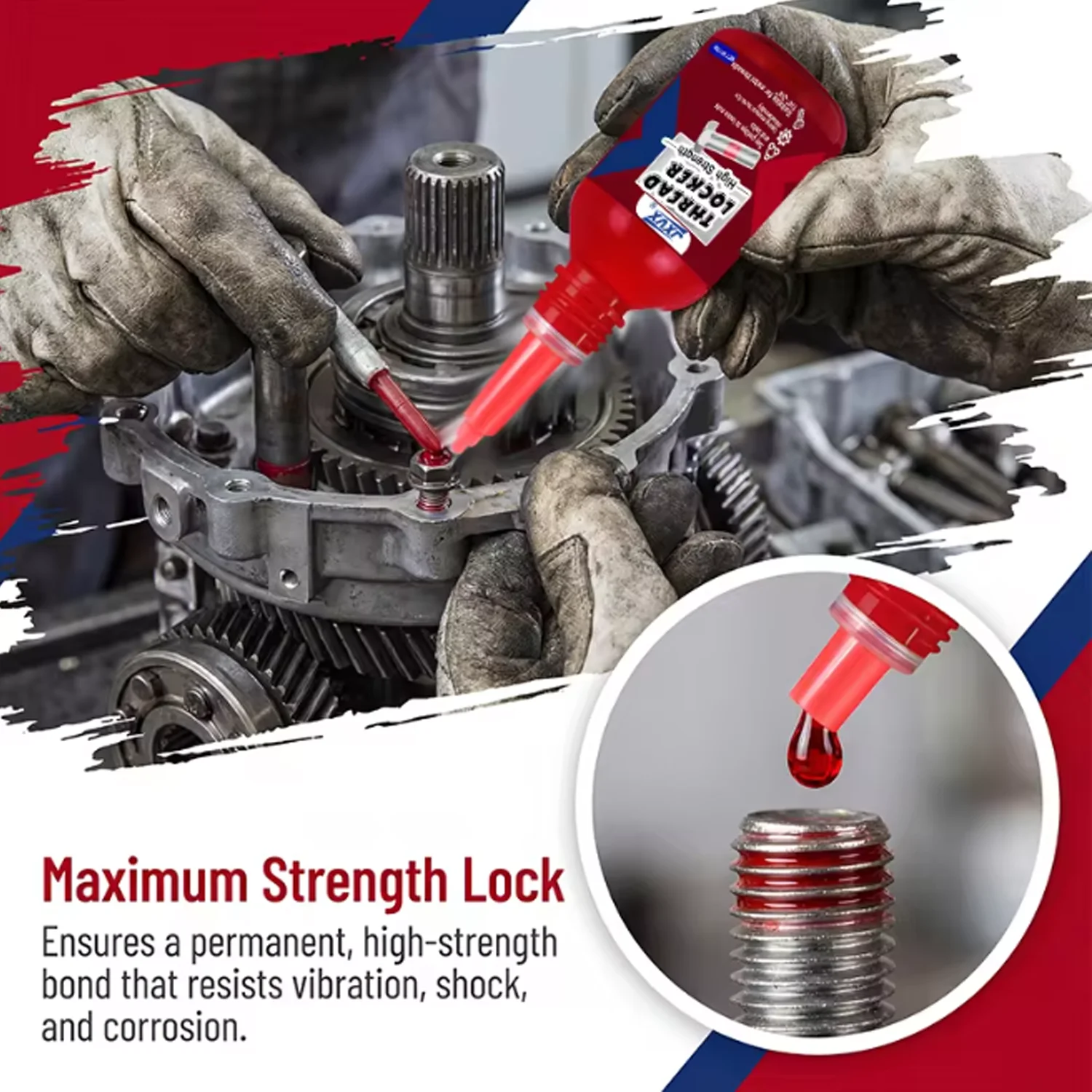 JXVX 10 ml thread glue, Anaerobic screw glue, high temperature resistant thread lock, Thread adhesive for industrial and domesti
JXVX 10 ml thread glue, Anaerobic screw glue, high temperature resistant thread lock, Thread adhesive for industrial and domesti